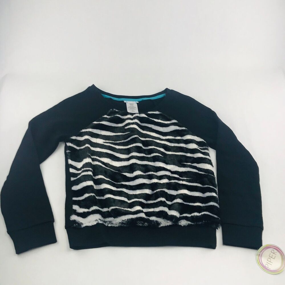 Piper Sweatshirt Girls Size 10 Soft Embellished Zebra Print